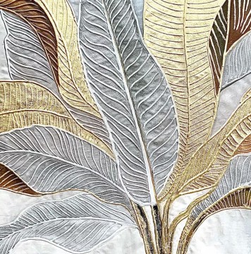 Detalle de pan de oro arte de la pared textura minimalista Pinturas al óleo